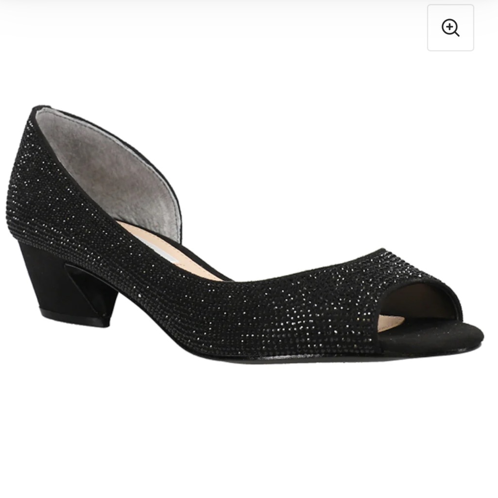 Rossie Rhinestone Peep Toe Evening Pumps By Nina New York, Size 7.5.
